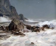 Bald Head Cliff in Ogunquit, Maine painted by Howard Russell Butler.