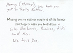The inside of a "get-well" card Wilbert and the babies gave to me. Click on image to see larger size in a new window.