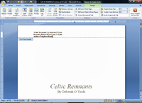 Screenshot of header insert using Microsoft Word 2007. Click on image to view larger size in a new window.