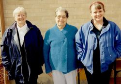 Left to right: My mother Joyce O'Toole, Wilbert's mother Elva Alviso, and me. Photo taken in 2002. Click on image to see larger size in a new window.