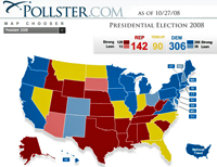 Pollster Poll as of 10/27/08. Click on image to see larger size in a new window.