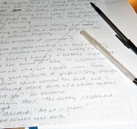 Handwriting by night...
