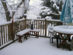 The deck covered in snow (12/01/07). Click on image to see larger size in a new window.