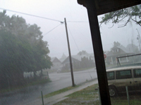 A view of the street in front of our house during the storm (06/13/06). Click on picture to see larger size in a new window.