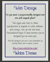 Screenshot of the PDF "services" flyer for Webs Divine. Click on image to view screenshot in a new window.